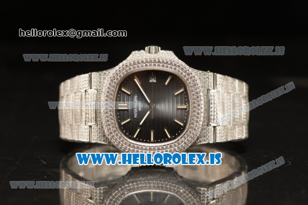 Patek Philippe NAUTILUS All Diamond Steel Case With Clone Original Movement 1:1 Clone - Click Image to Close